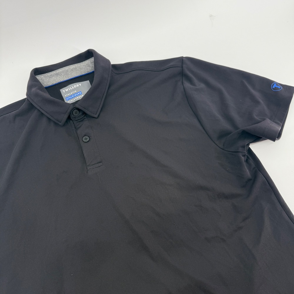 Twillory Athleisure Performance Polo Shirt Mens XL Black Short Sleeve Athletic